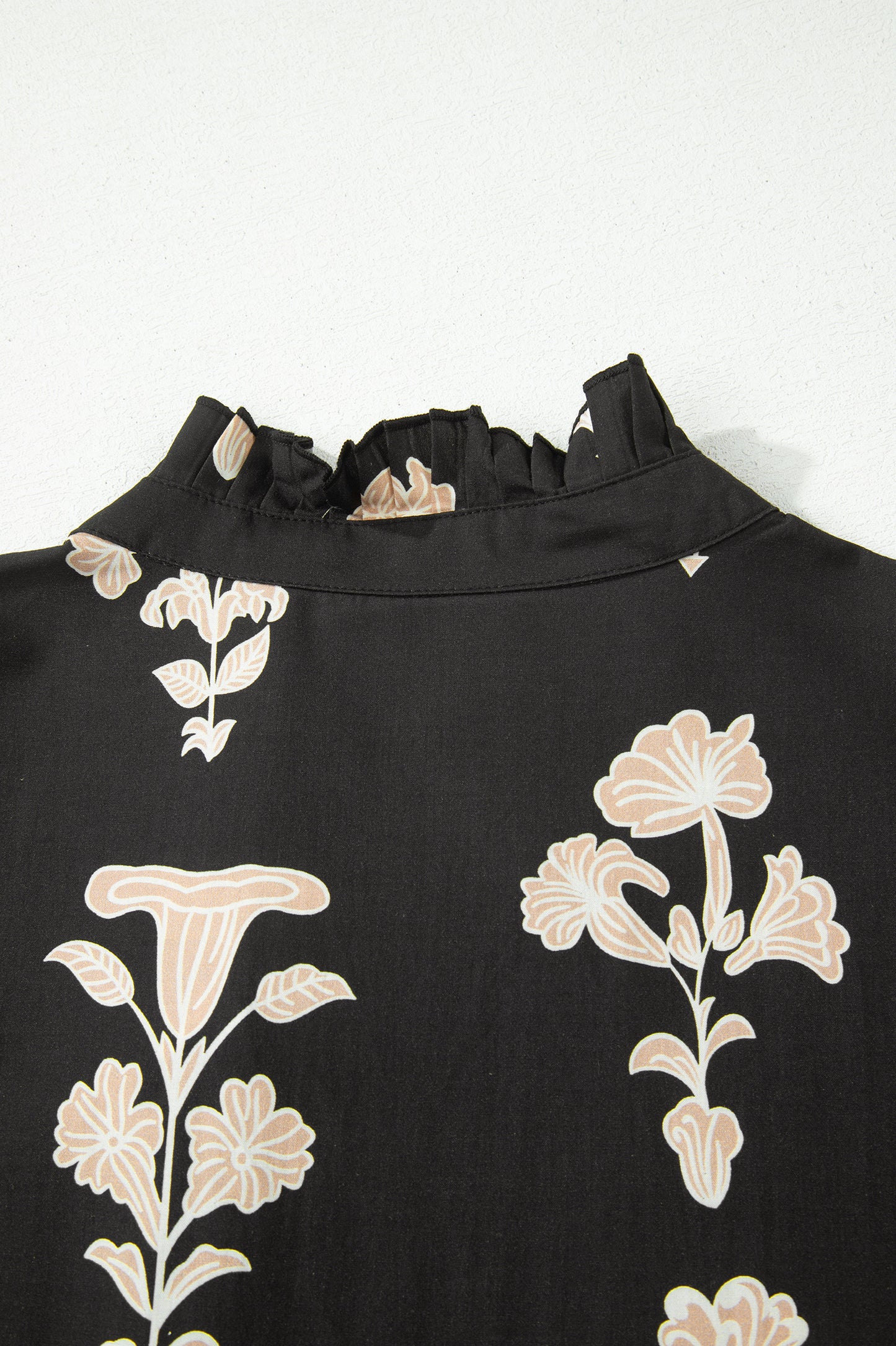 Green Frilled V Neck Puff Short Sleeve Floral Mini Dress