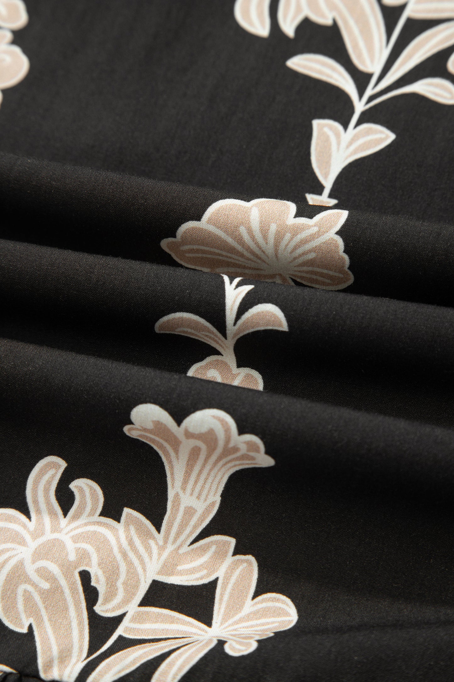 Green Frilled V Neck Puff Short Sleeve Floral Mini Dress