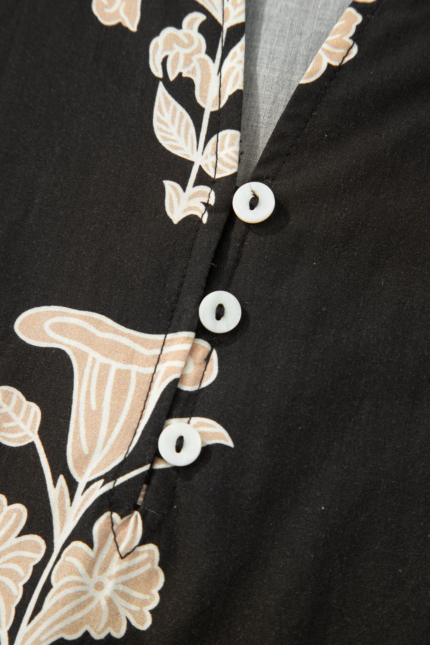 Green Frilled V Neck Puff Short Sleeve Floral Mini Dress